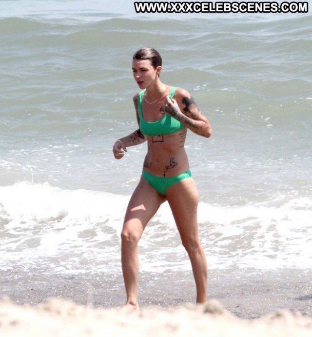 Ruby Rose Malibu Beach Celebrity Beautiful Bikini Paparazzi Beach